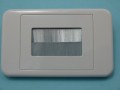 BRUSH TYPE WALL PLATE WHITE COMPATIBLE WITH CLIPSAL PLATES LARGE HOLE